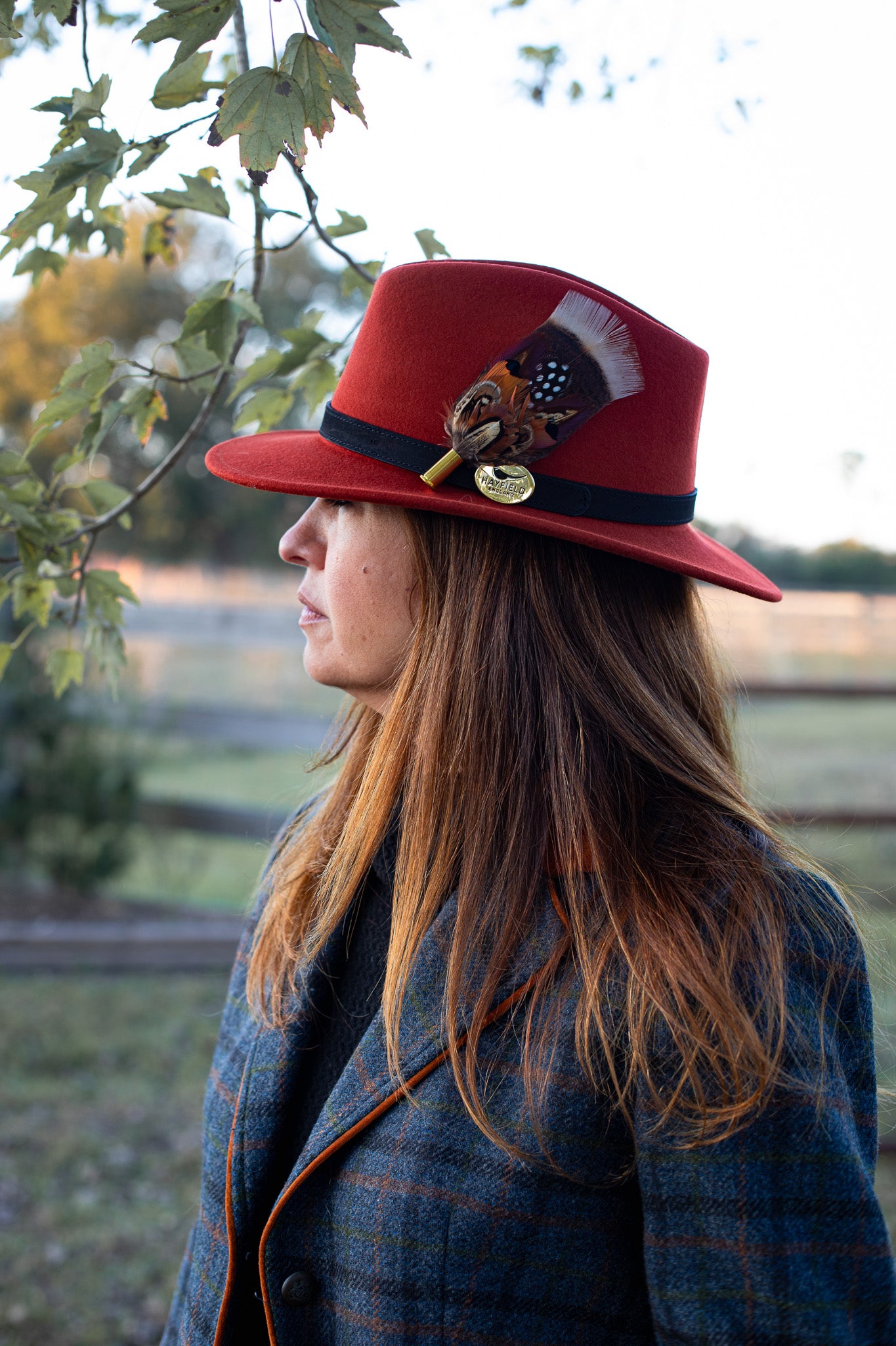 Rust Fedora with Black Leather Band