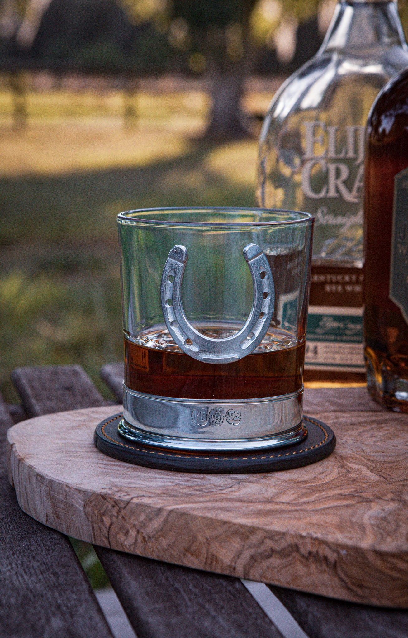 Field Traditions Lucky Horse Shoe Pewter Whiskey Glass