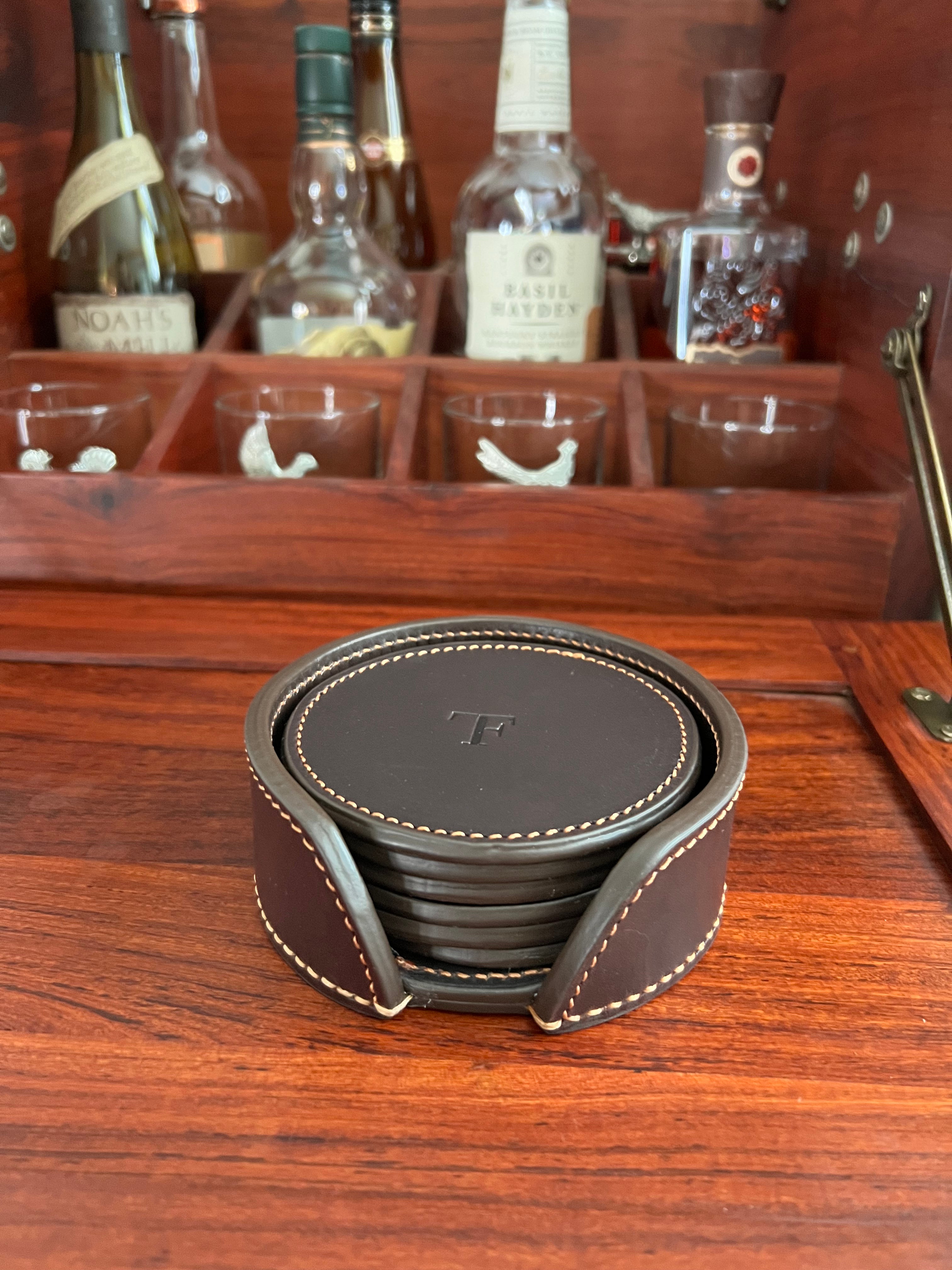 Field Traditions Leather Coaster Set