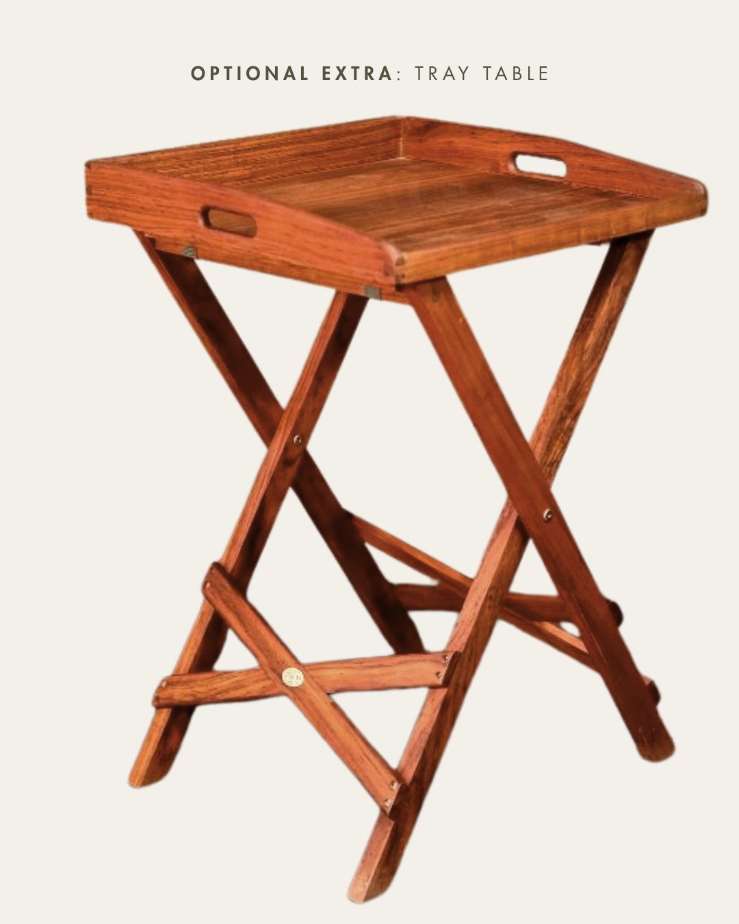 Safari field bar paired with matching tray table for outdoor entertaining