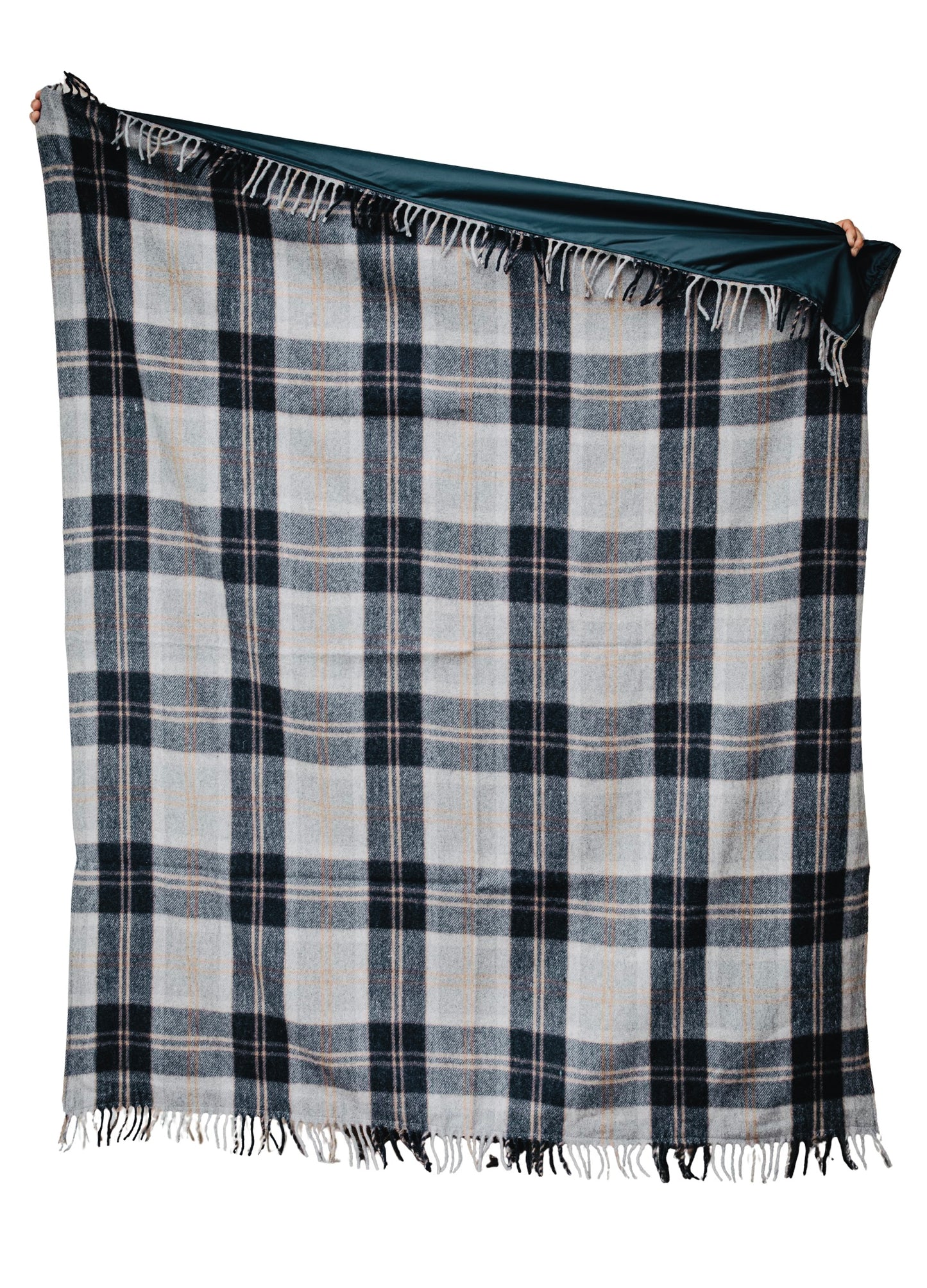 Bannockbane Navy Tartan Recycled Wool Picnic Blanket