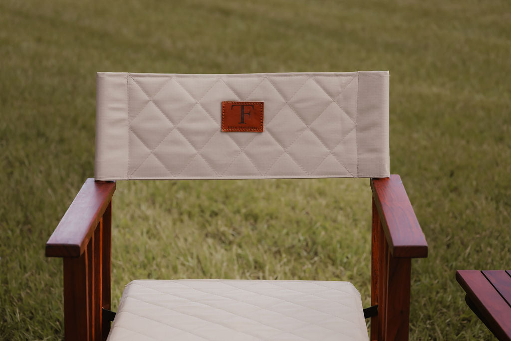 Field Traditions Folding Teak Director's Chair - Ripstop Sand Color