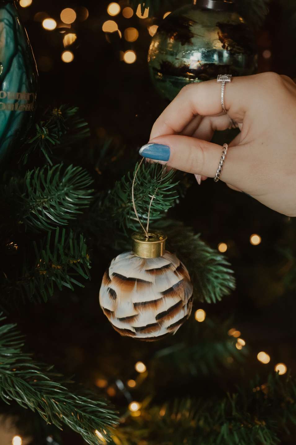 Field Traditions Game Bird Feather Baubles (Set of 4)