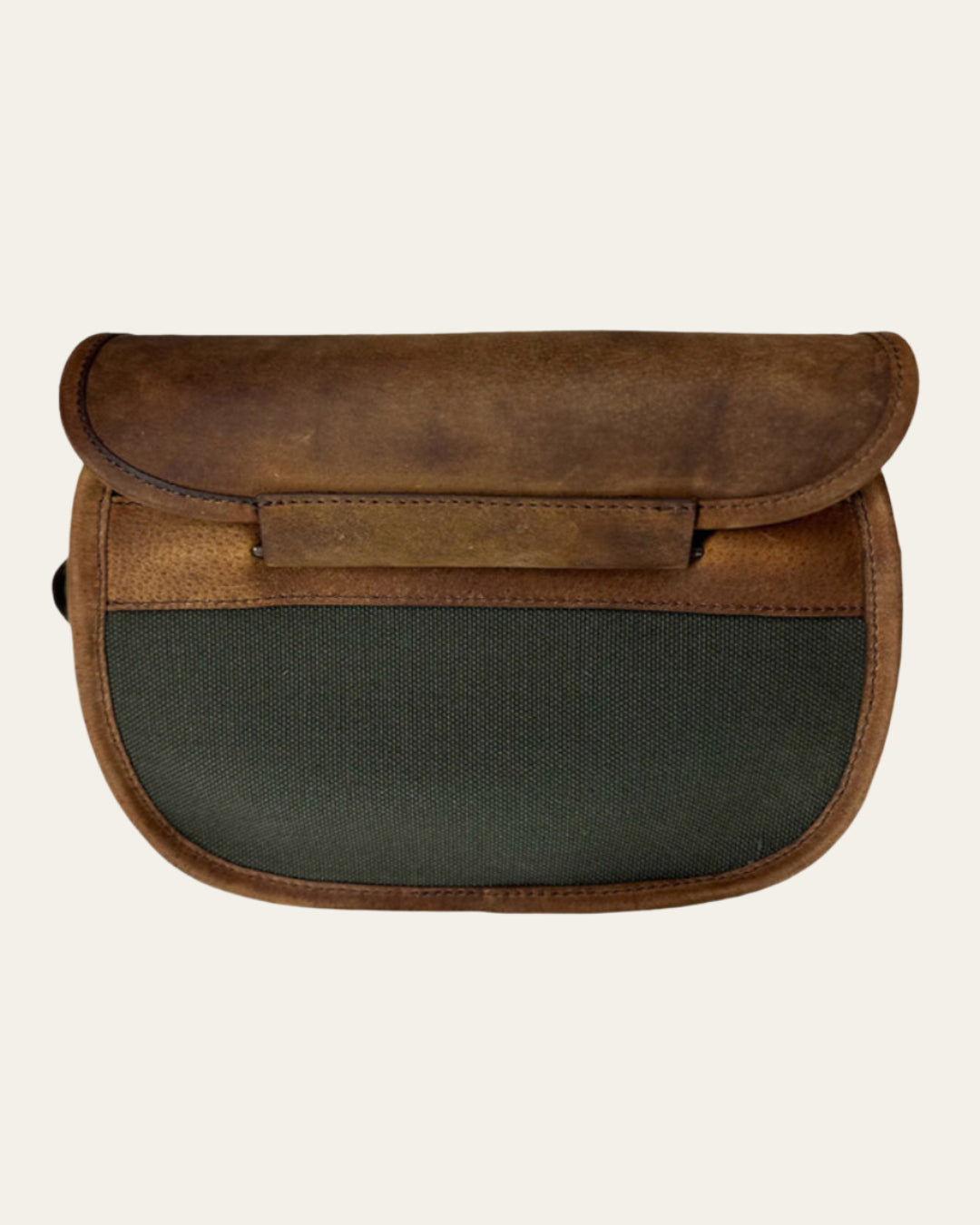 Classic canvas and leather cartridge bag with customizable tag, perfect for field sports and hunting