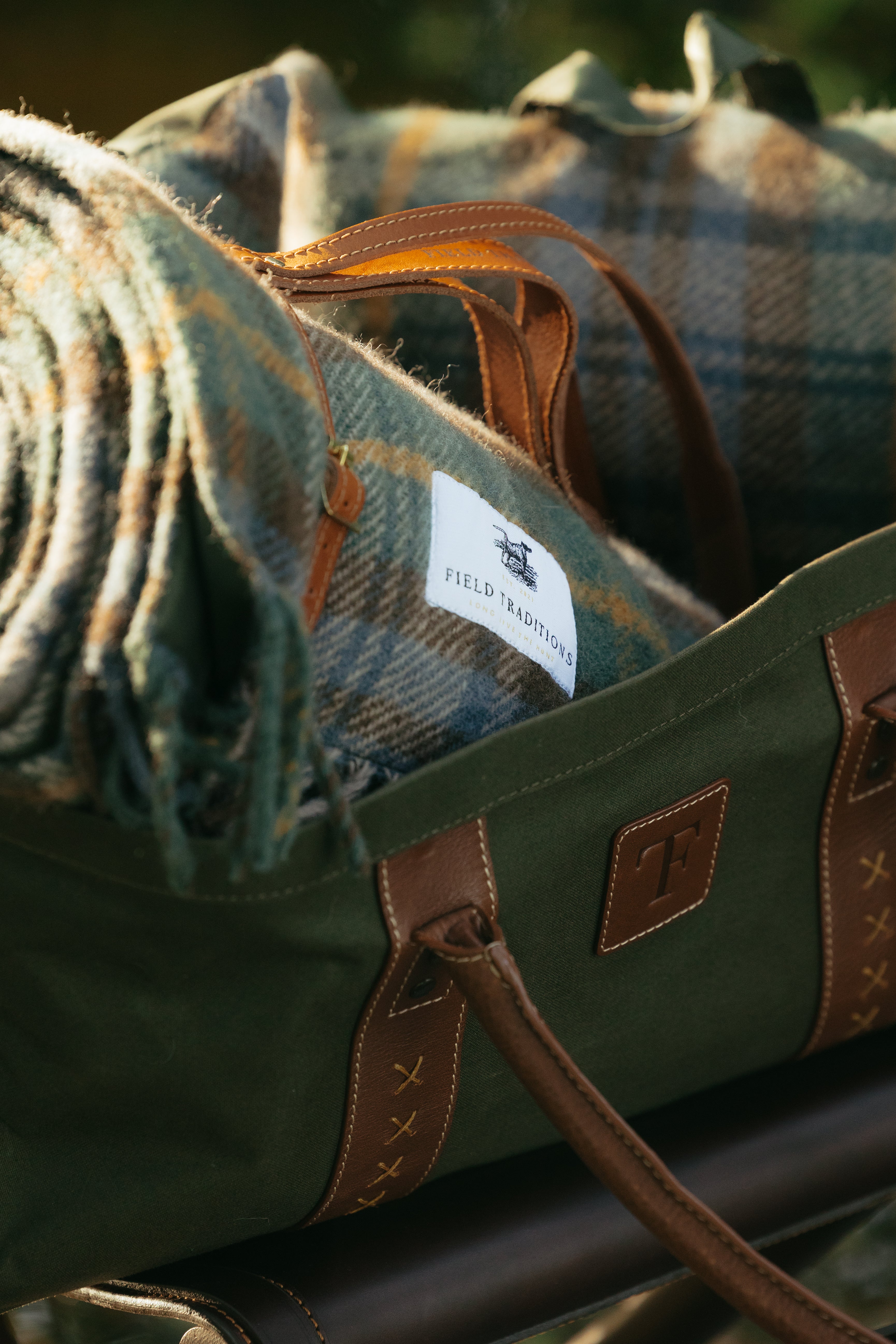 Field Traditions New Wool Tartan Field Picnic Blanket and Cushion Set
