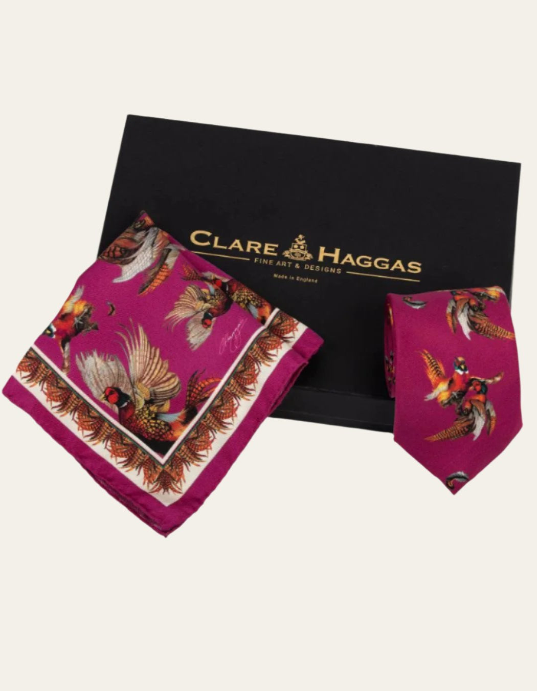 Clare Haggas Turf War Silk Tie Box Set - Mulberry