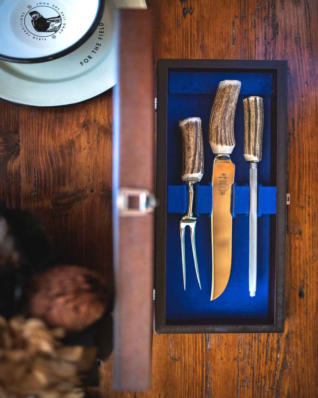 Naturally Shed Stag Horn Carving Set