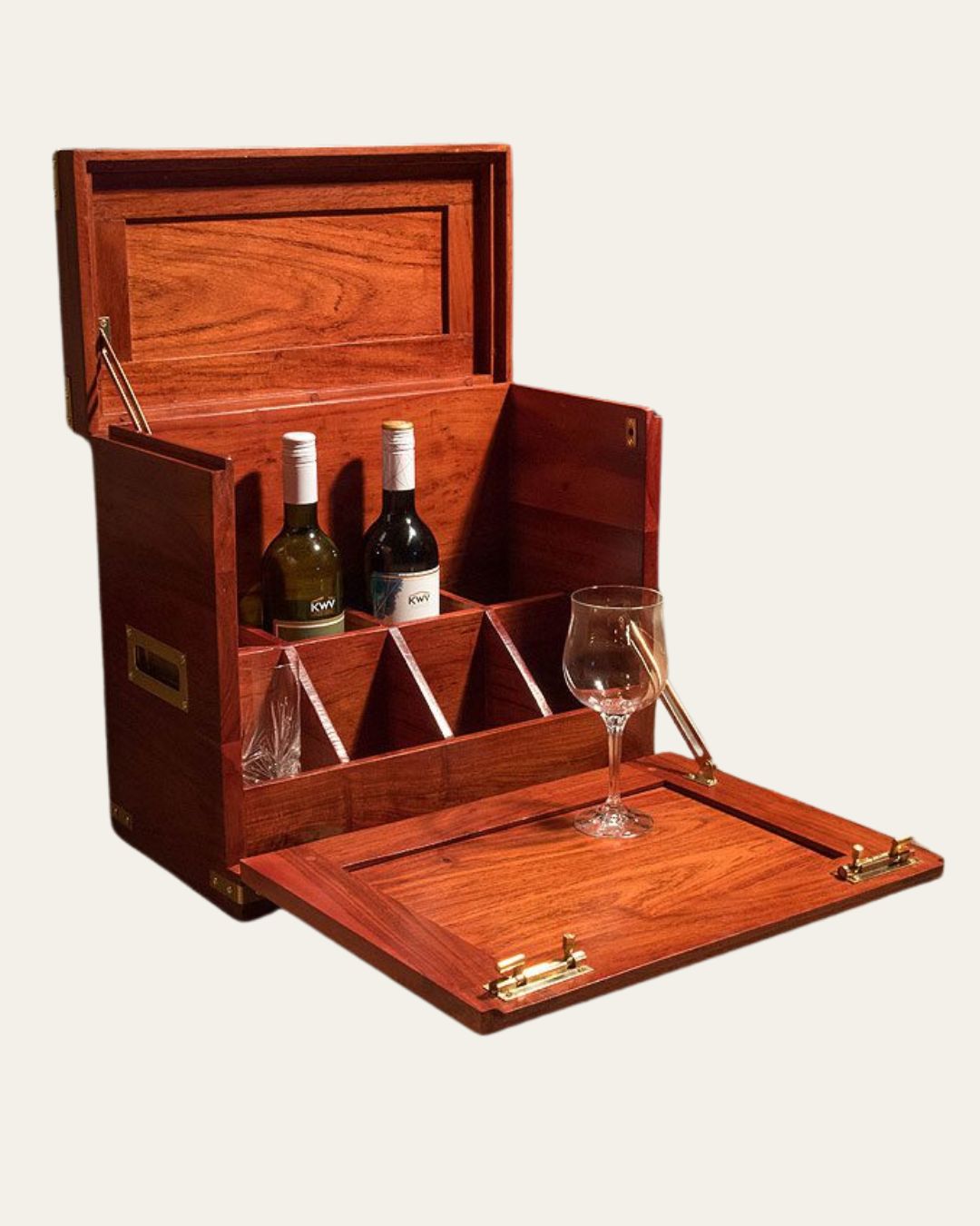 Handcrafted Teak Camp Field Bar with Solid Brass Fittings