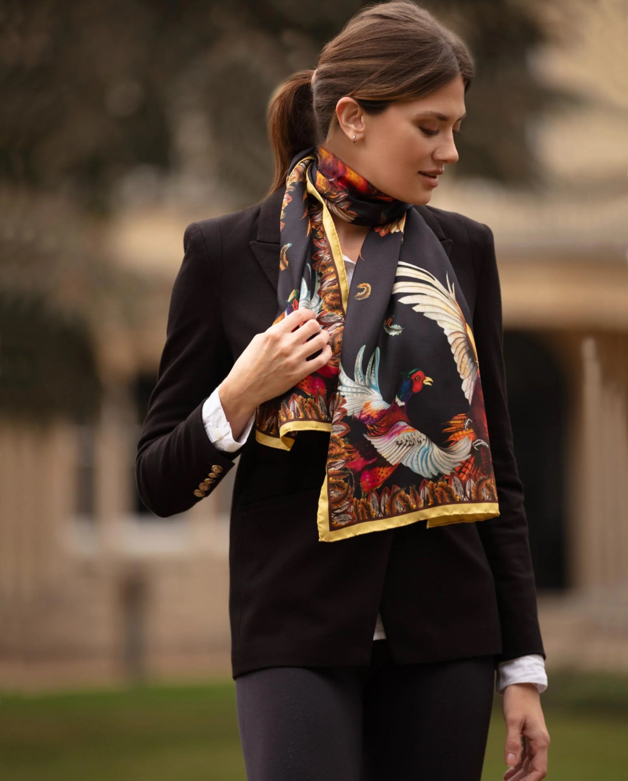 Turf War Gold & Black Classic Silk Scarf
