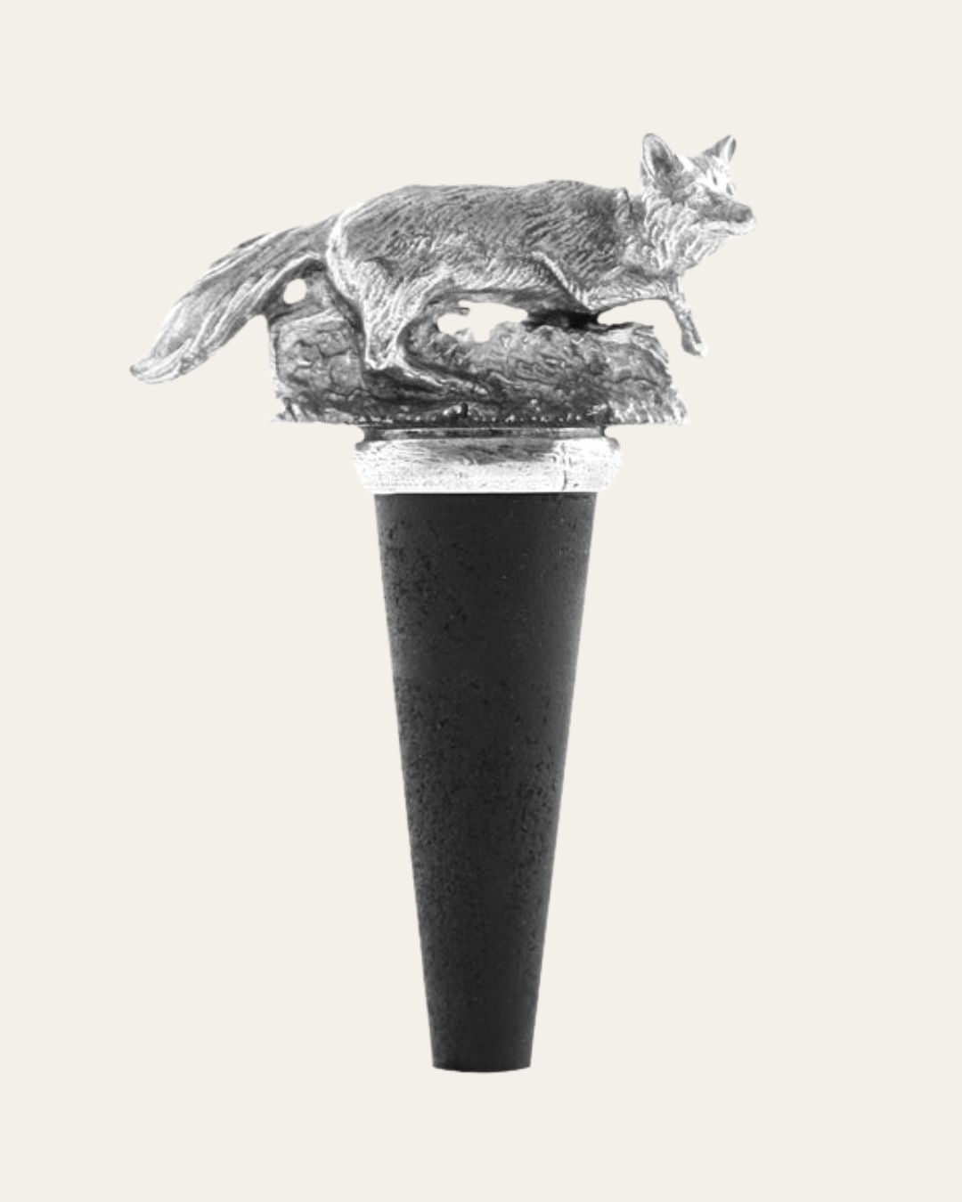 Pewter Running Fox Wine Bottle Stopper