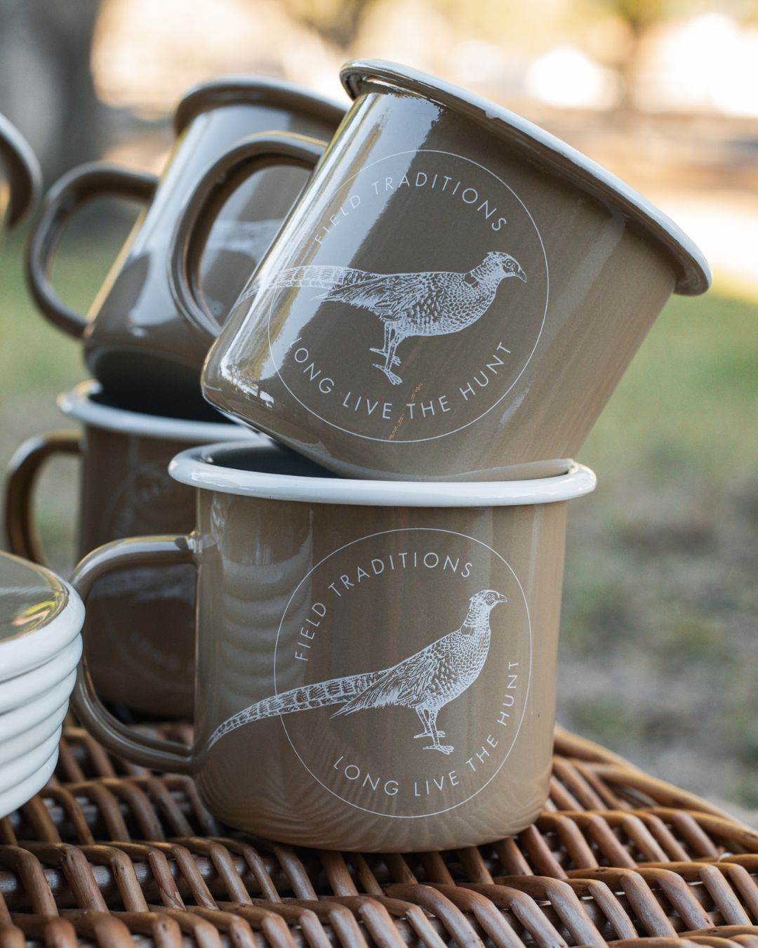 Field Traditions Pheasant Enamelware Cups - Set of 4