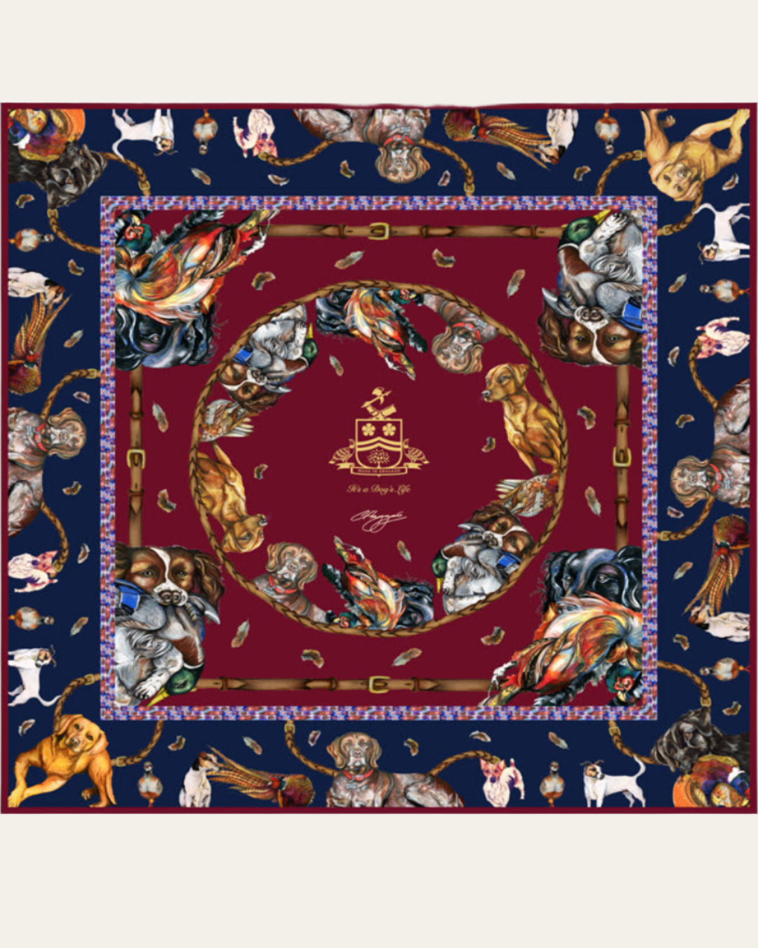 clare-haggas-its-a-dogs-life-claret-and-navy-large-silk-scarf-3