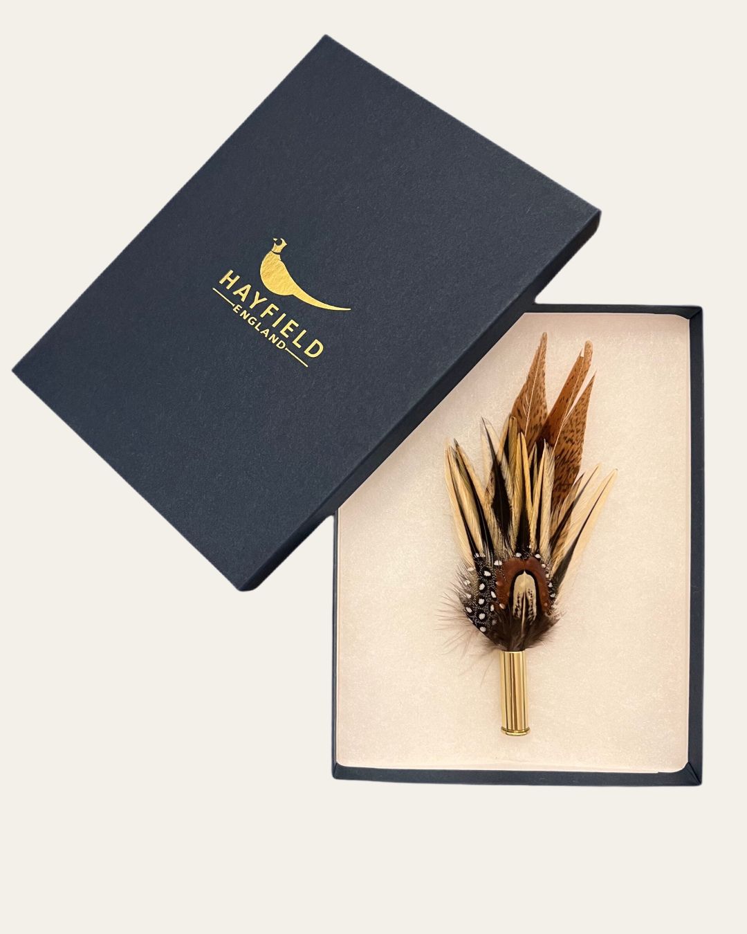 Small Pin - Two Tail Hackle Pin Cream