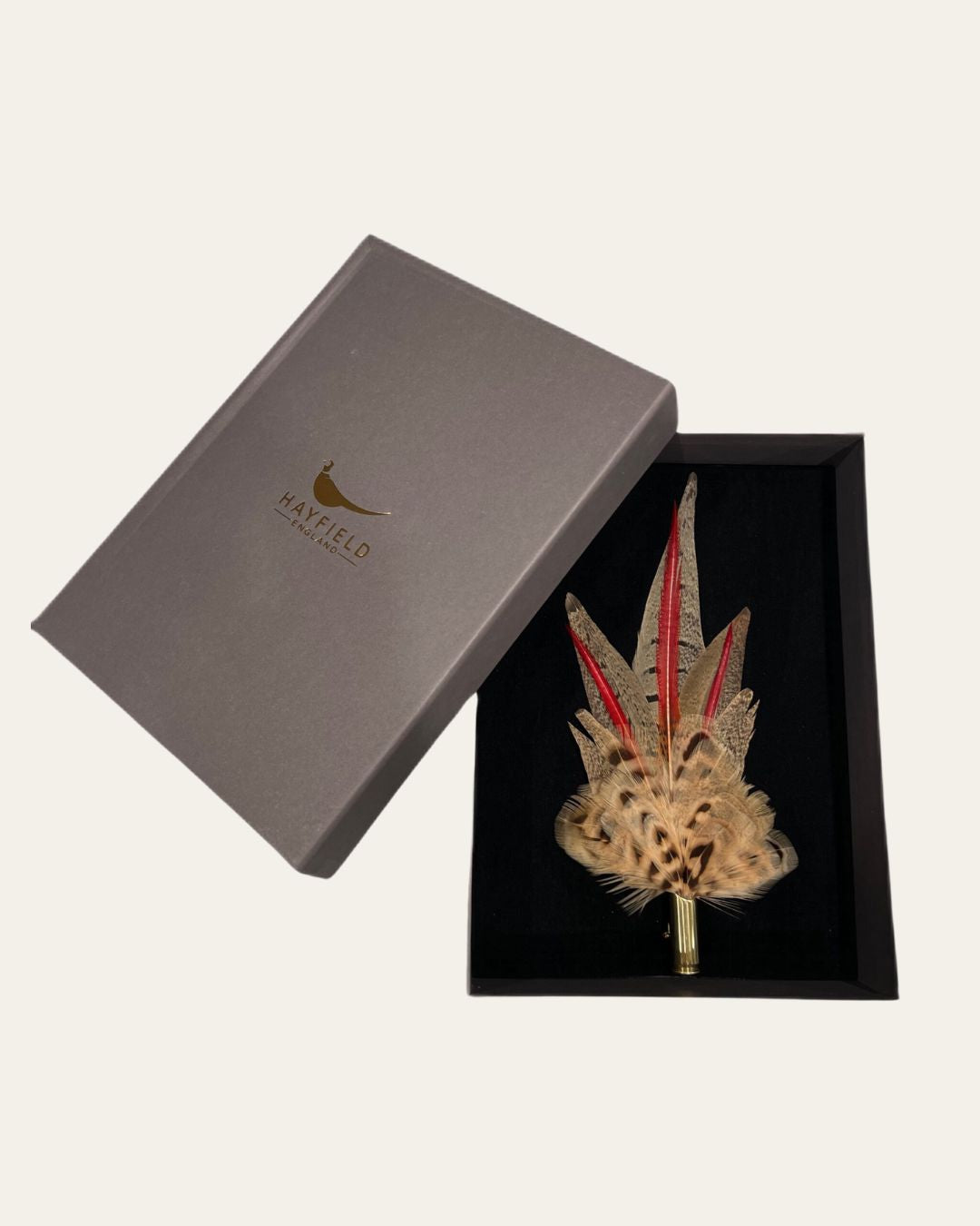 Medium Pin - Red Pheasant With Hen Flank Bottom