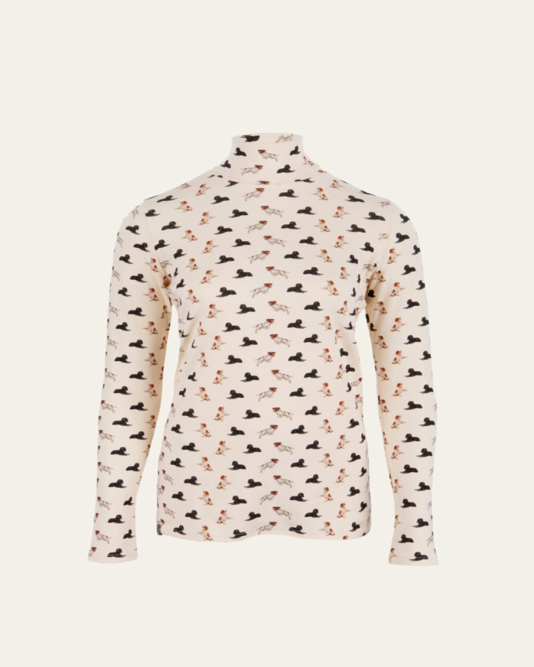 Women's Turtle Neck Sweater with Dog Design