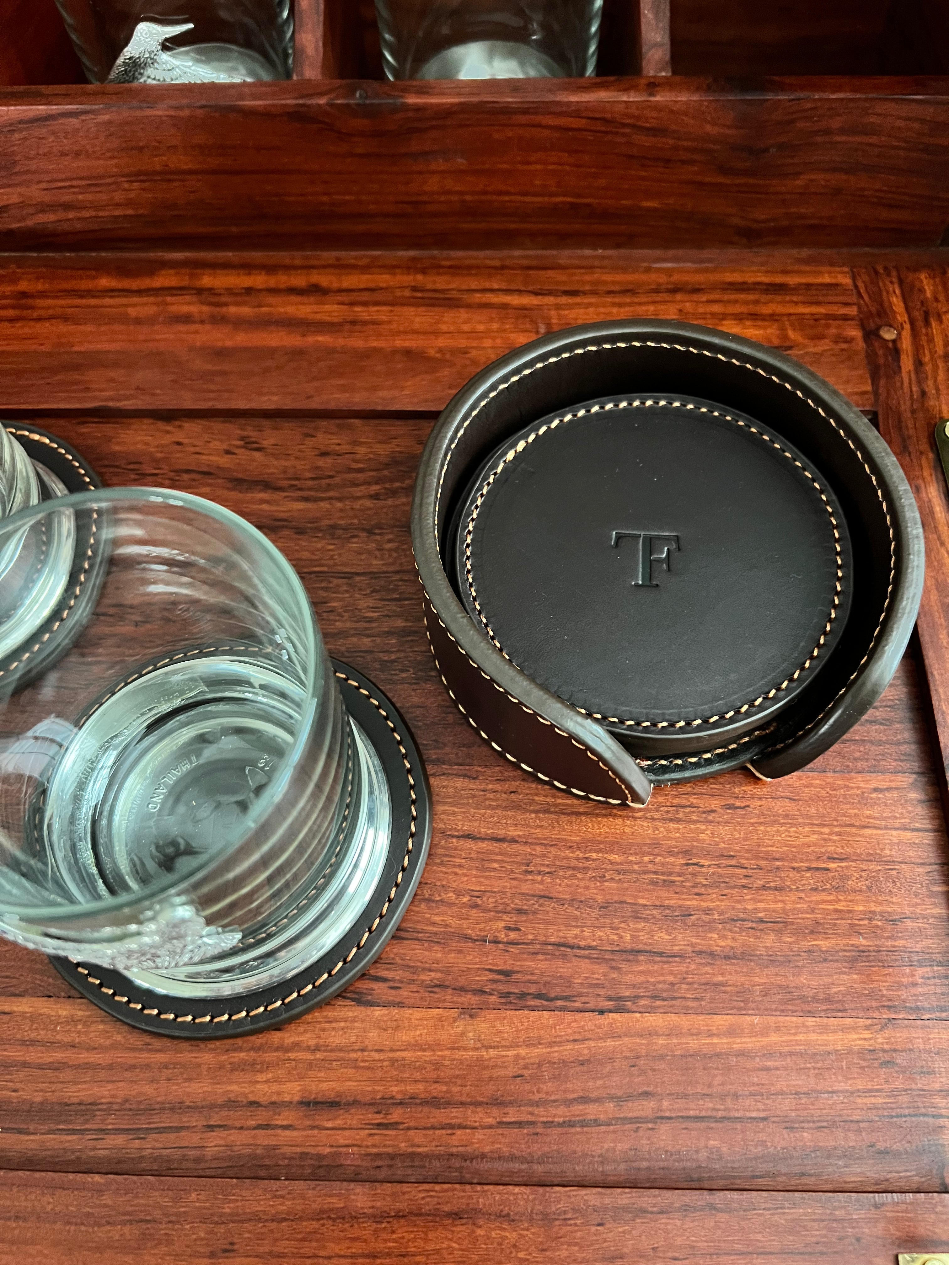 Field Traditions Leather Coaster Set