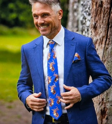 Bruce Admiral Blue Silk Pocket Square