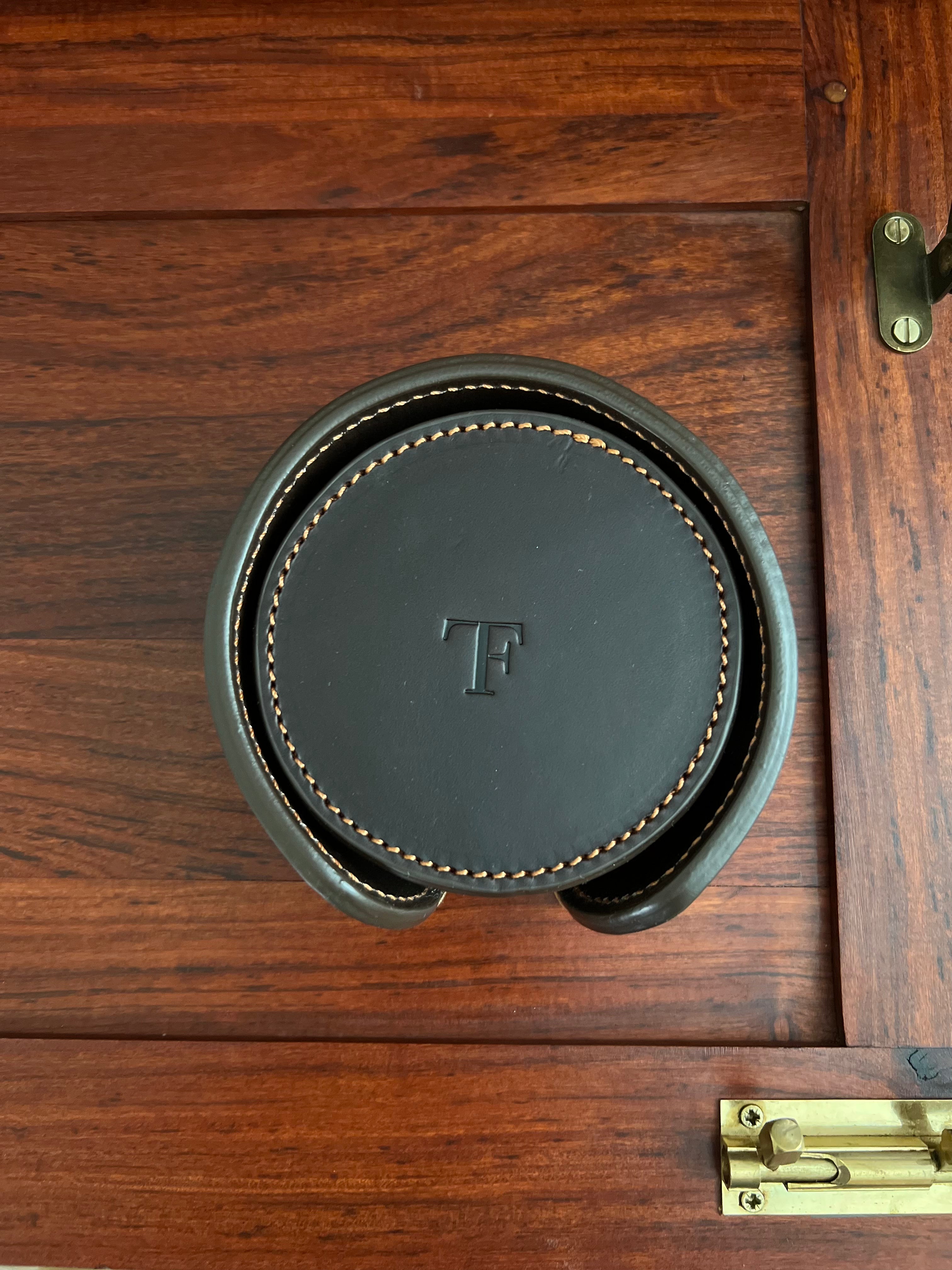 Field Traditions Leather Coaster Set