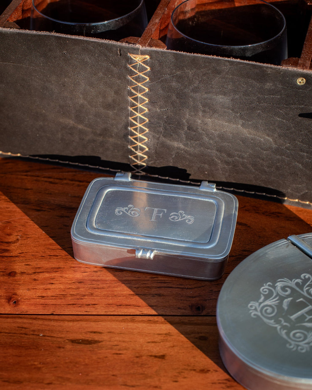 Field Traditions Pewter Matchbox with Striker and Matches