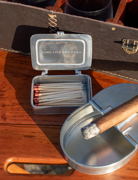 Field Traditions Pewter Matchbox with Striker and Matches
