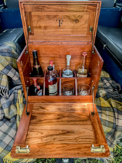 Handcrafted Teak Camp Field Bar with Solid Brass Fittings
