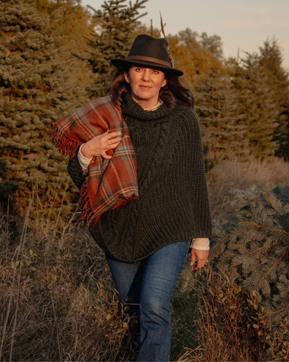 Hunter Green Felt Fedora with Tan Leather Band