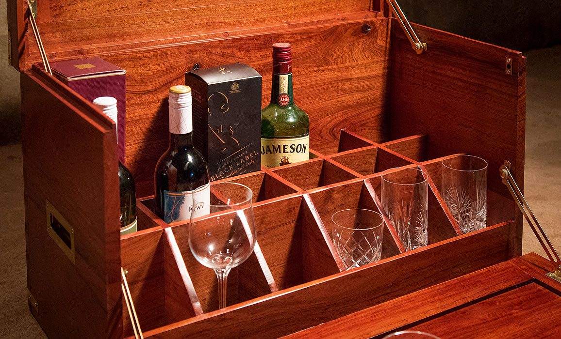 Handcrafted Safari Campaign Field Bar in African Hardwood