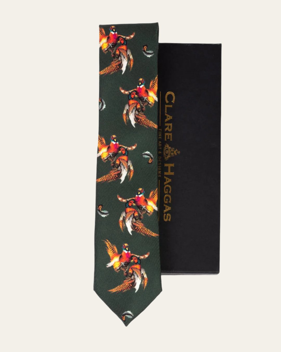 Clare Haggas Bruce Silk Tie - Khaki