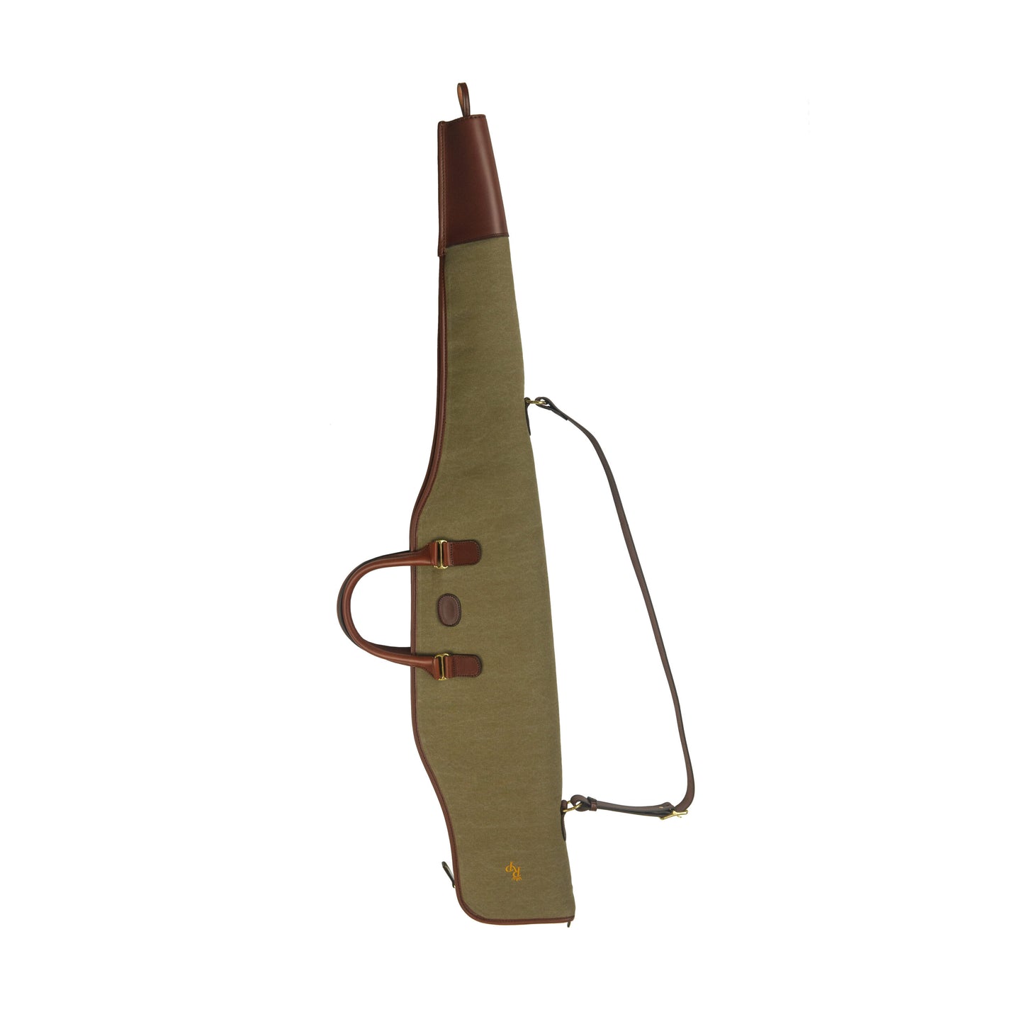 Handcrafted canvas and leather rifle slip with scope protection and adjustable strap, for field sports