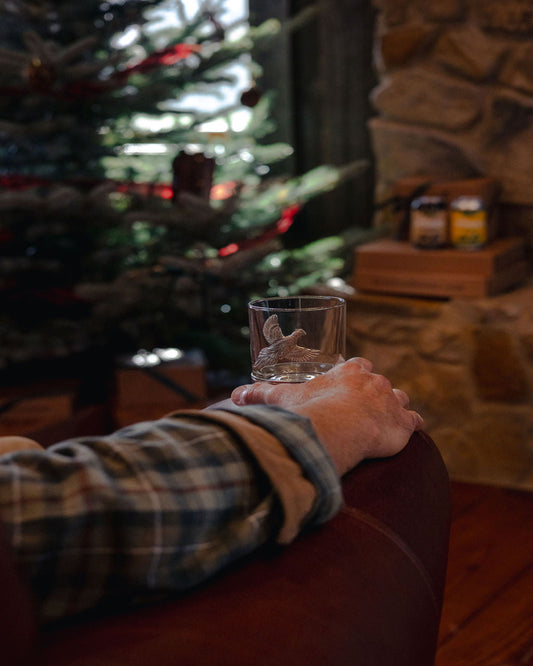 Flying Pheasant Whiskey Glass – English Pewter & Heavyweight Glass