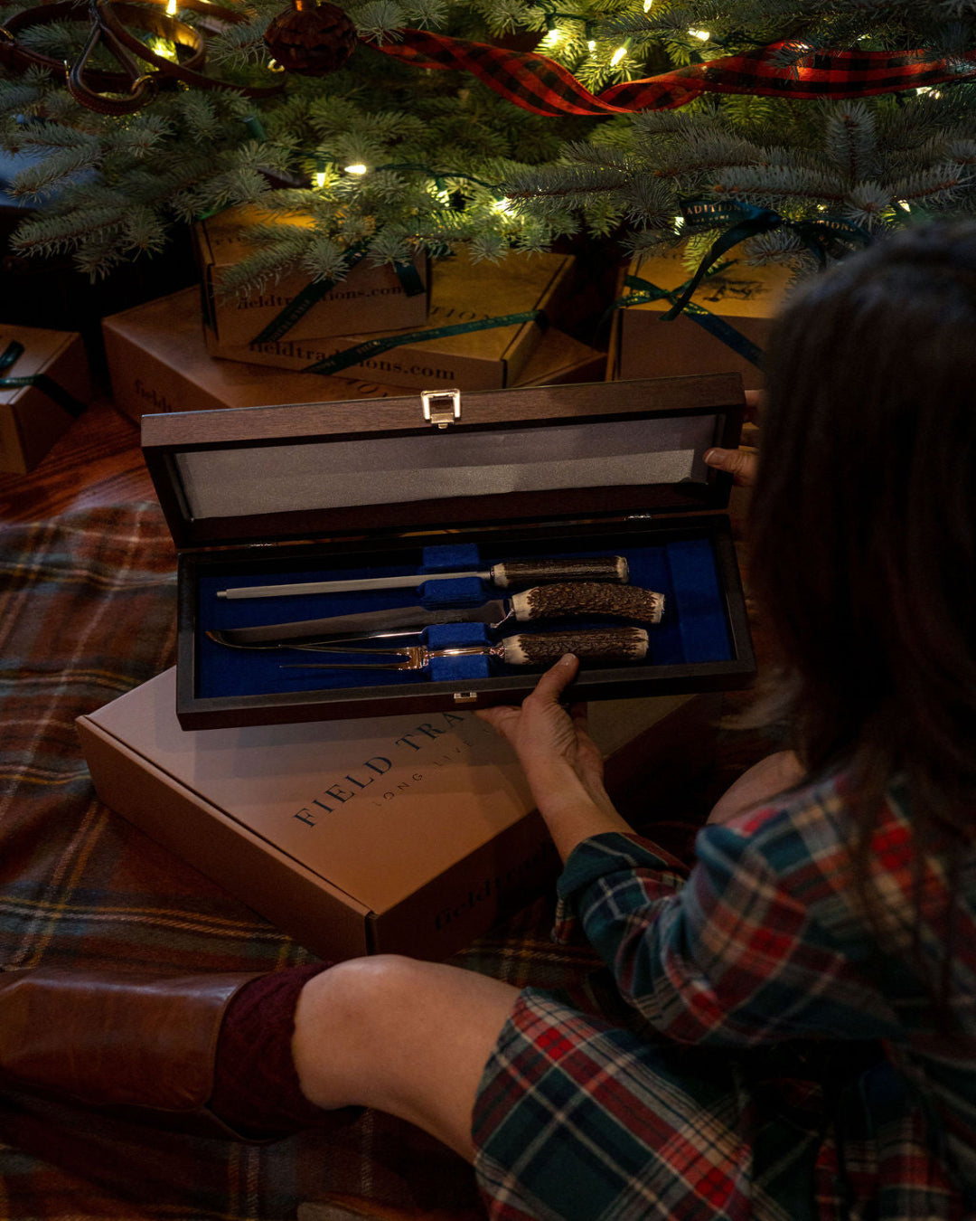 Naturally Shed Stag Horn Carving Set