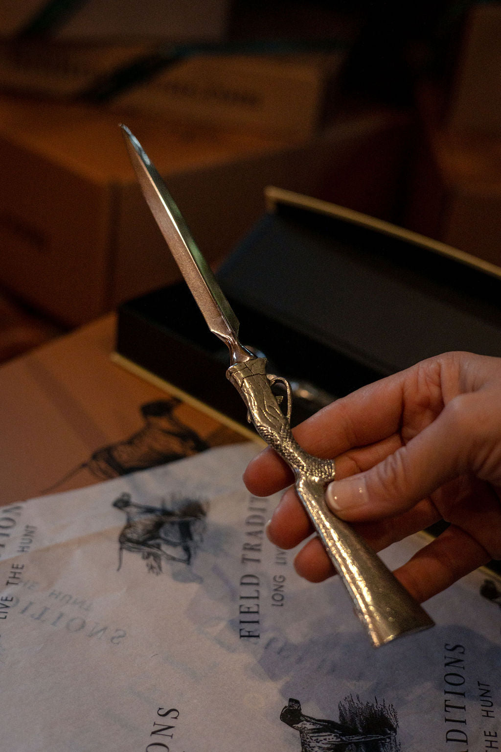 Pewter Shotgun Handle Letter Opener