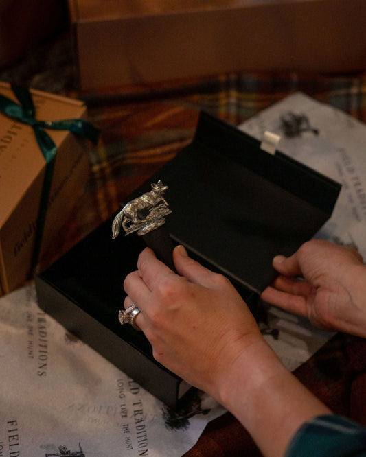 Pewter Running Fox Wine Bottle Stopper