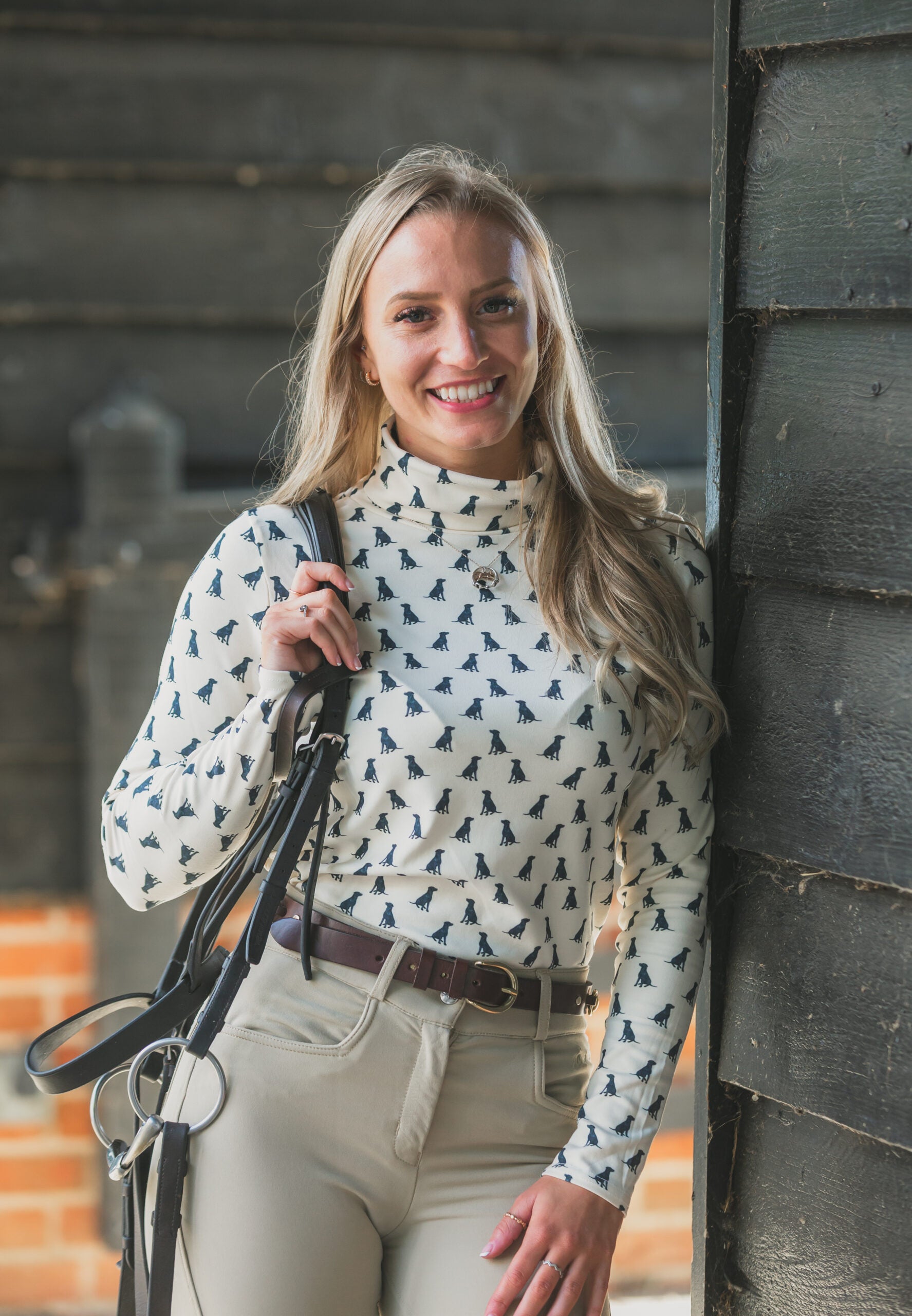 Women's Labrador Print Turtle Neck Sweater