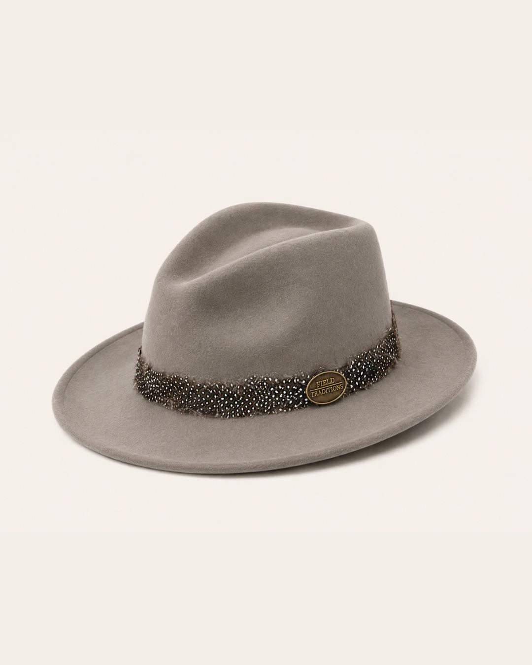 Grey Fedora Guinea Fowl Wrap
