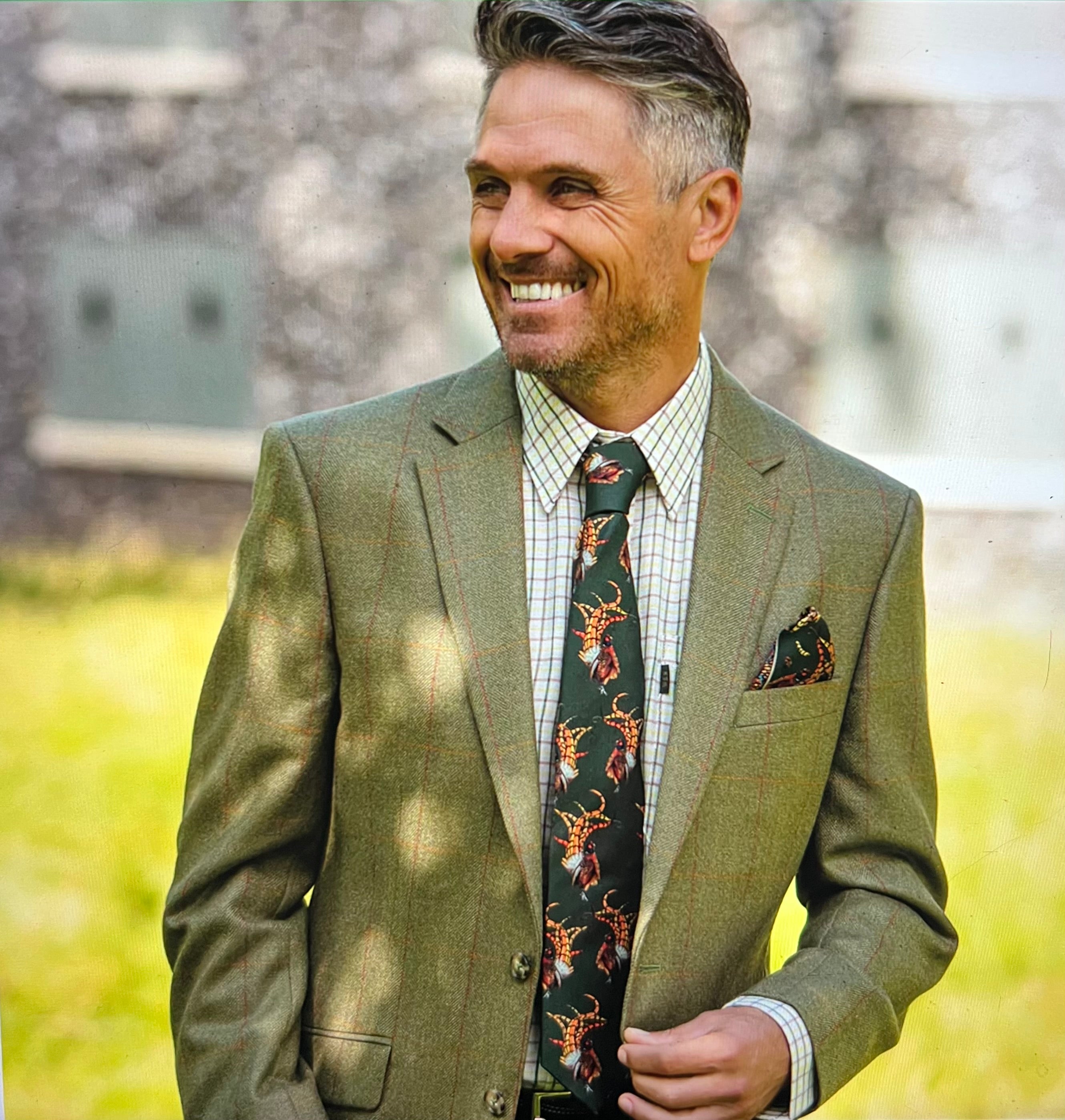 Clare Haggas Bruce Silk Tie - Khaki