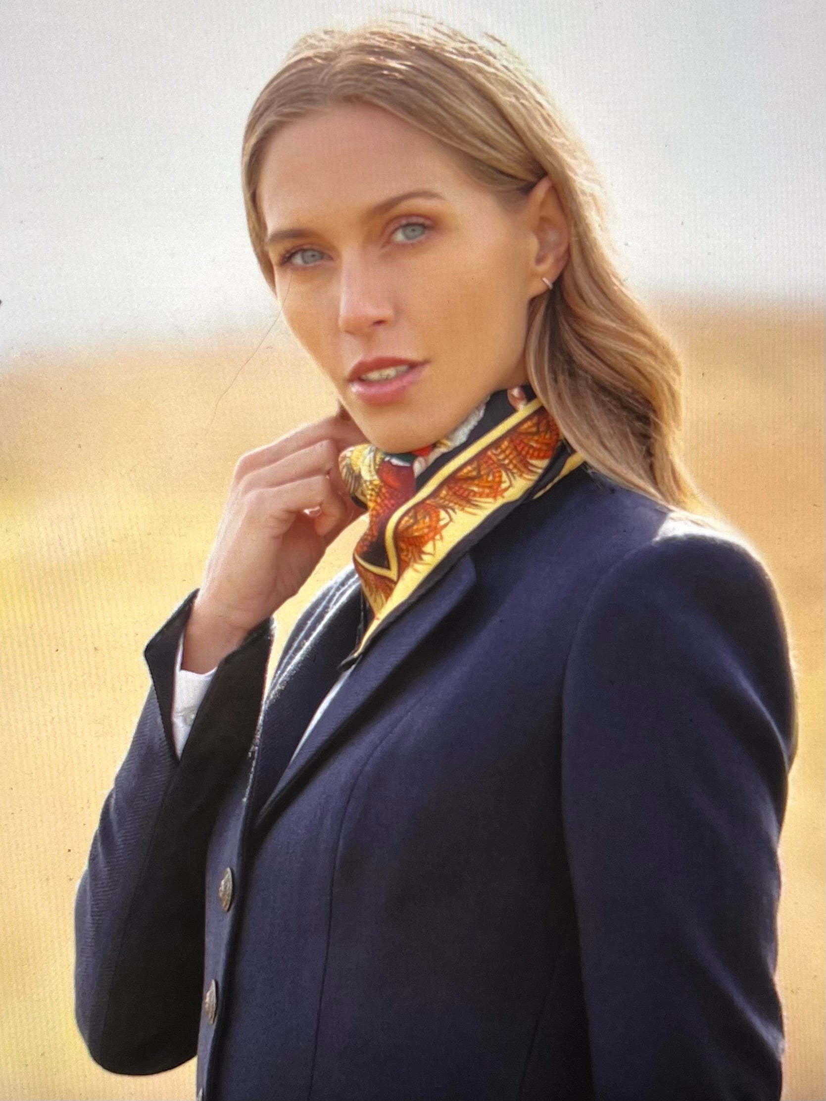 Medium Square Turf War Black & Gold Silk Scarf