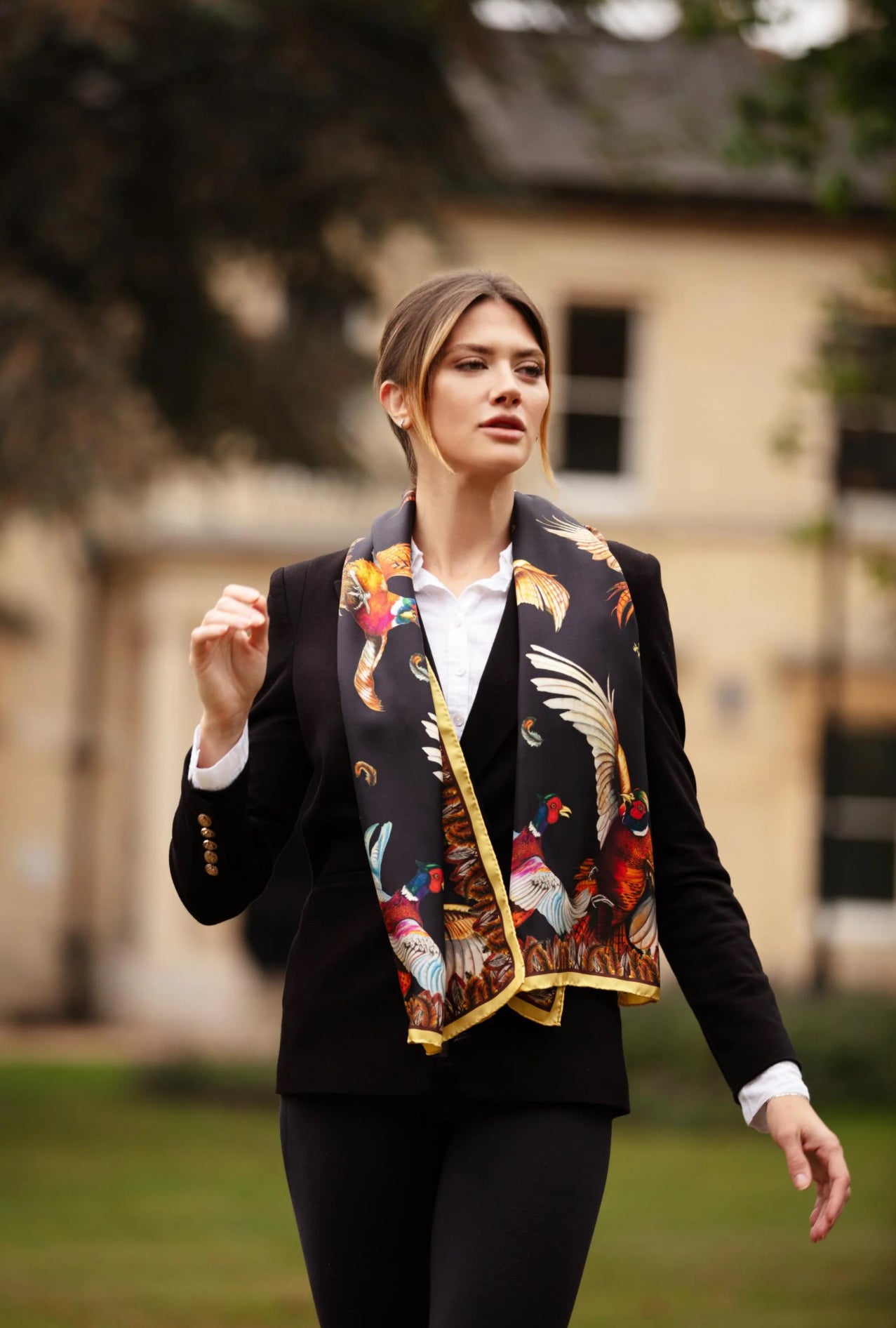 Turf War Gold & Black Classic Silk Scarf