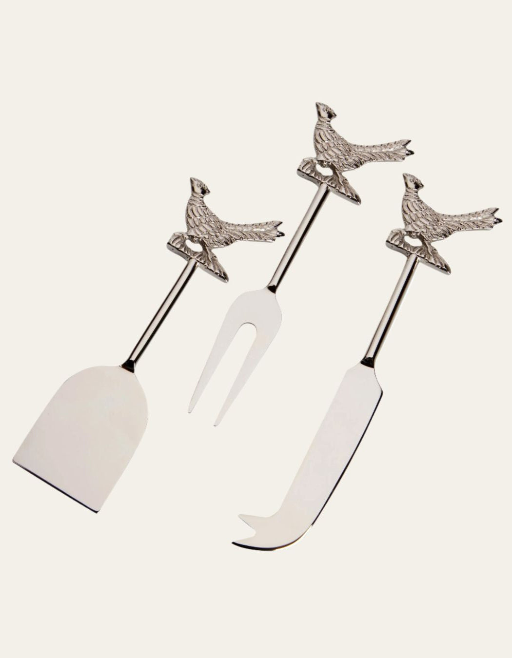 Pheasant Stainless Steel Three Piece Cheese Set