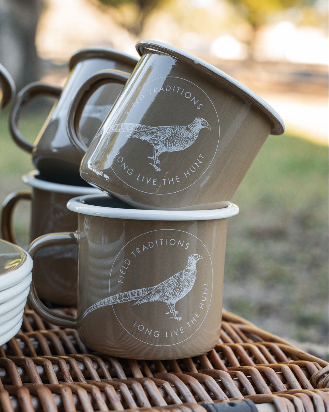 Field Traditions Pheasant Enamelware Cups - Set of 4