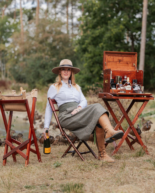 Handcrafted Teak Camp Field Bar with Solid Brass Fittings