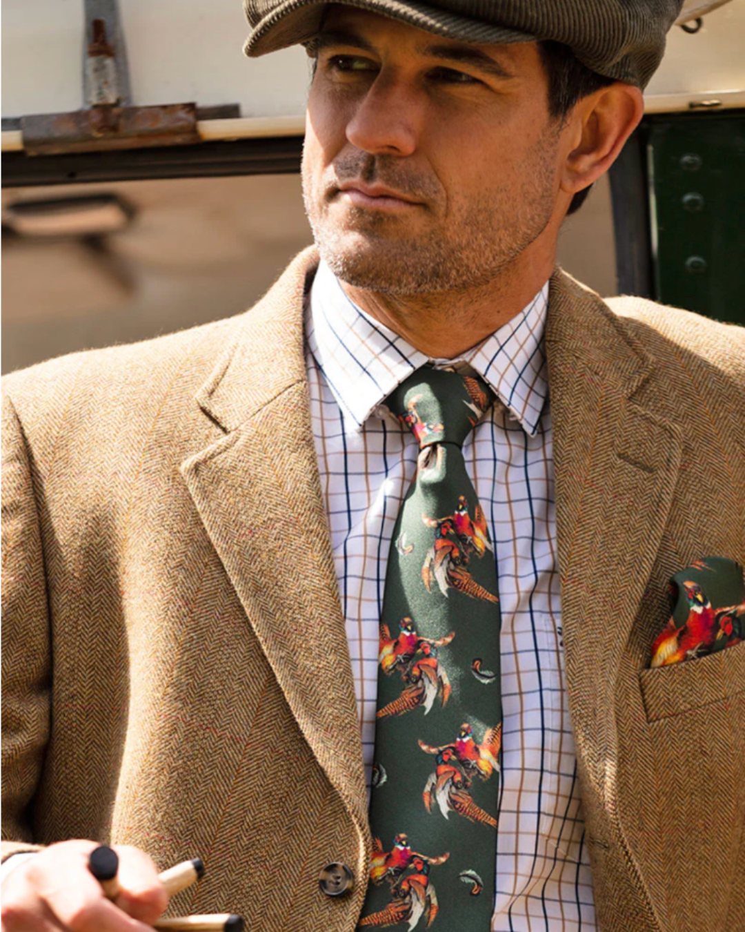 Turf War Khaki Silk Tie