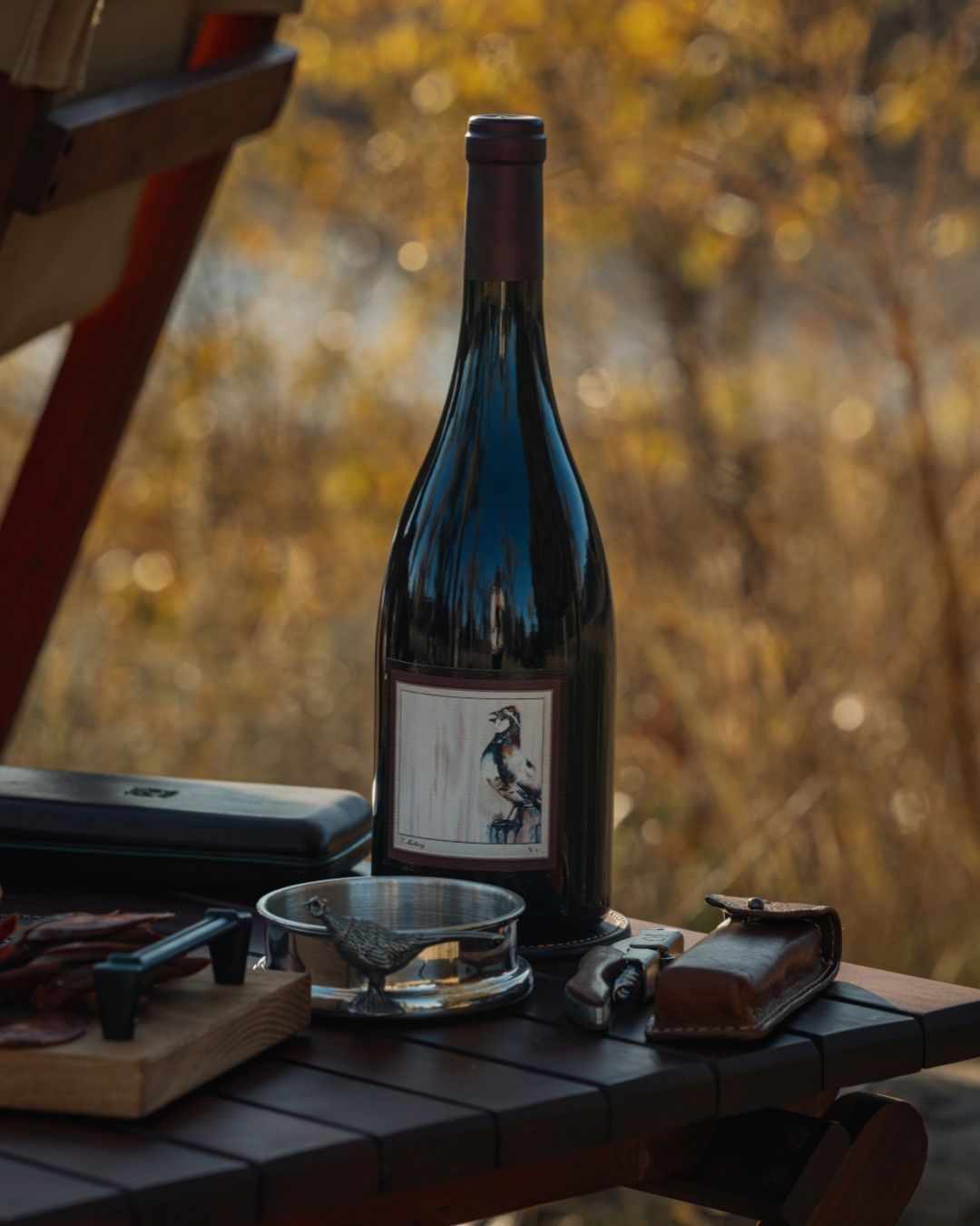 Pewter Pheasant Wine Bottle Coaster