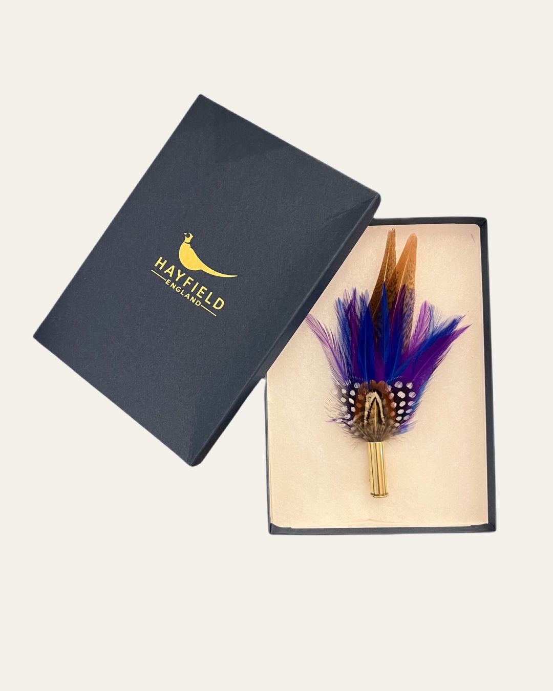 Small Pin - Two Tail Hackle Blue & Purple