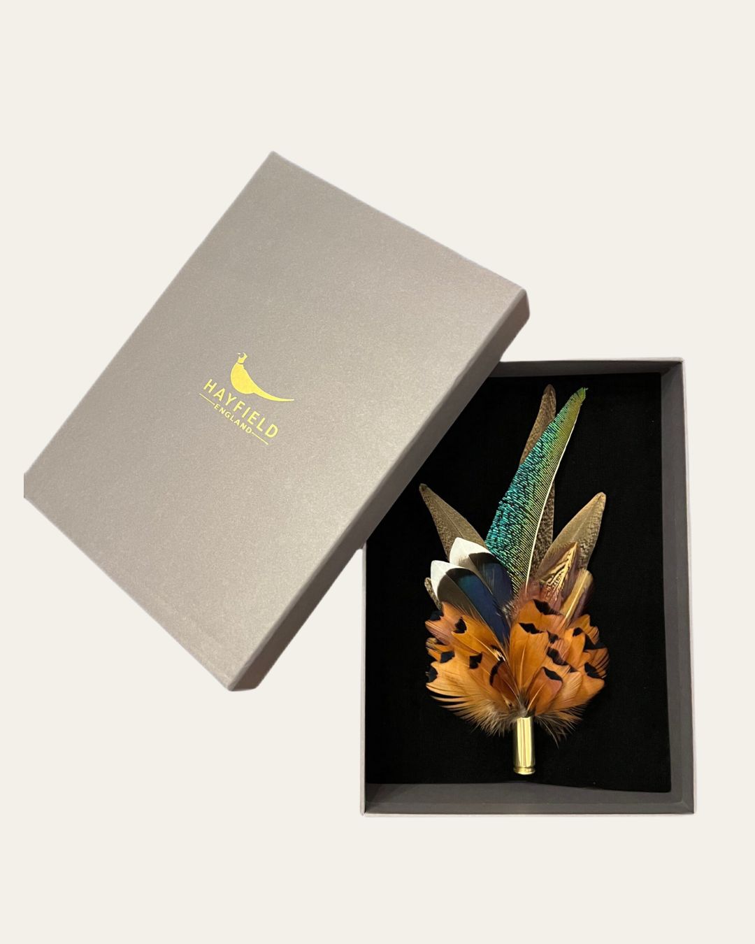 Medium Pin - Blue and Green Peacock Sword, Cock Wing, Flank Bottom