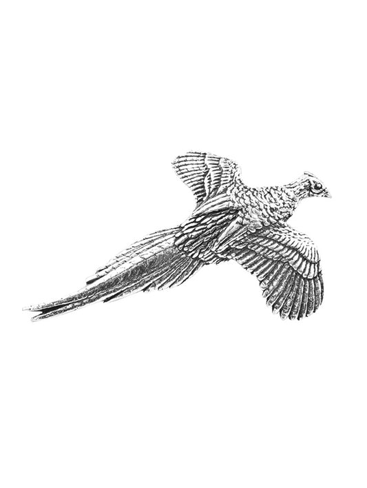 small pheasant pewter pin