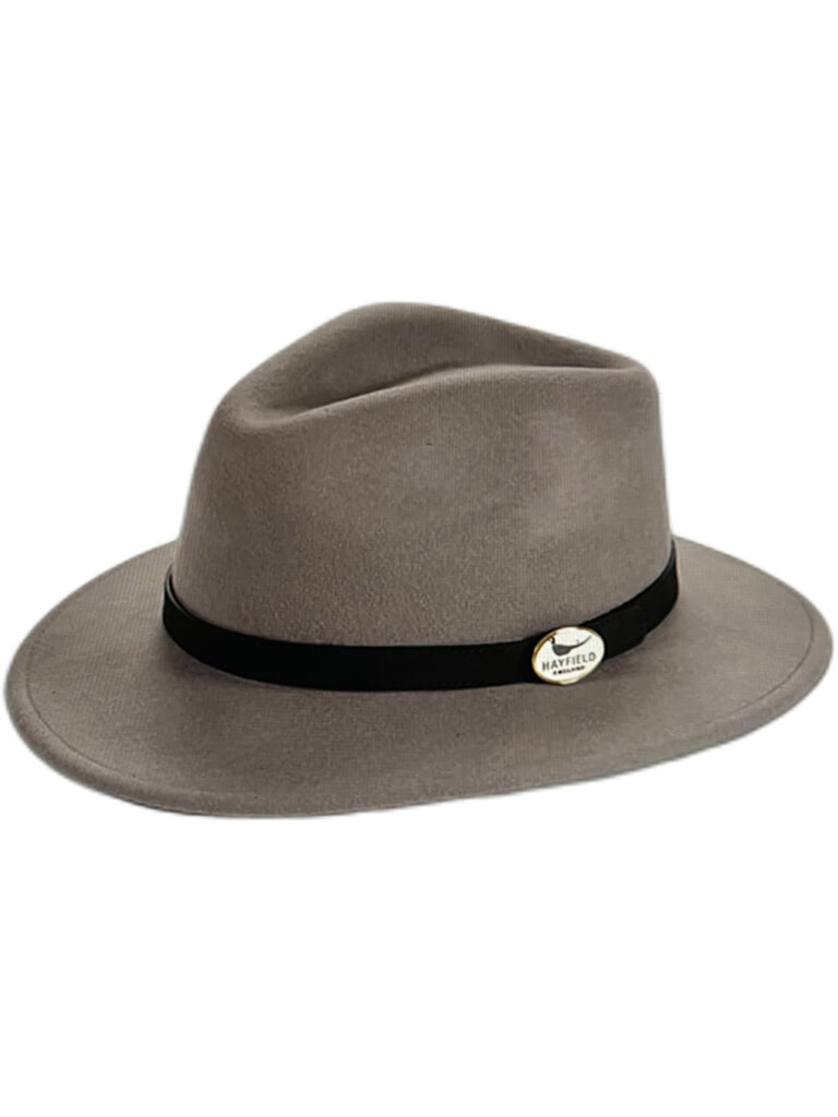 Grey with Black Leather Band Fedora Hat